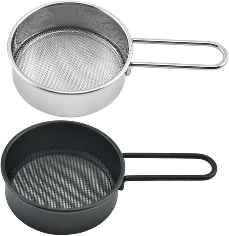 Stainless Steel Flour Sifter 2 Pack With Handle Fine Mesh Baking Tool For Sugar Salt - Image 1